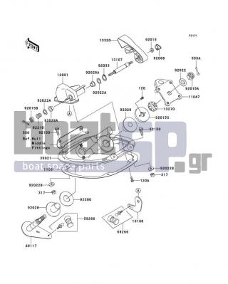 KAWASAKI - 900 STX 2006 - Body Parts - Handle Pole - 92022-3744 - WASHER,8.4X23X2.5