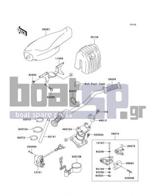 KAWASAKI - 900 STX 2006 - Εξωτερικά Μέρη - Handlebar - 155R0840 - BOLT-WSP-SMALL,8X40