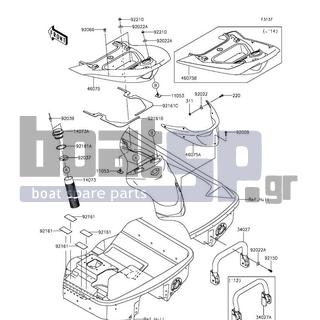 KAWASAKI - JET SKIΒ® ULTRAΒ® LX 2016 - Frame - Hull Rear Fittings