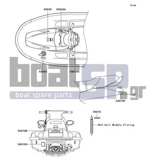 KAWASAKI - 900 STX 2006 - Πλαίσιο - Labels - 56070-3986 - LABEL-WARNING,RIGHTING