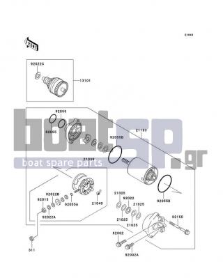 KAWASAKI - 900 STX 2006 - Ηλεκτρικά - Starter Motor - 92055-1370 - RING-O,4.5X2.0