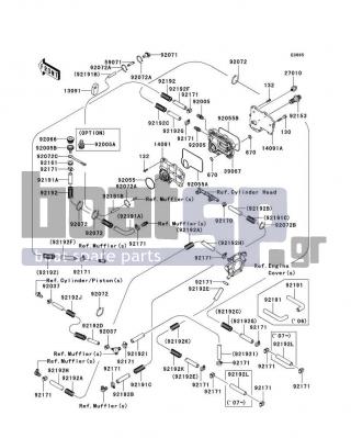 KAWASAKI - STX-12F 2006 - Engine/Transmission - Cooling - 92192-3739 - TUBE,GENERATOR-HULL