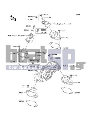 KAWASAKI - STX-15F 2006 - Κινητήρας/Κιβώτιο Ταχυτήτων - Engine Mount - 92180-3716 - SHIM,T=1.0