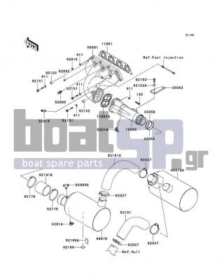 KAWASAKI - STX-15F 2006 - Εξατμίσεις - Muffler(s)(A6F-A8F) - 92005-3751 - FITTING