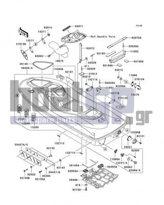 KAWASAKI - 1200 STX-R 2005 - Frame - Hull - 92160-3865 - DAMPER,40X25