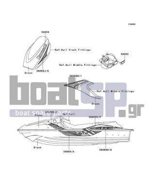 KAWASAKI - JET SKIΒ® STXΒ®-15F 2015 - Εξωτερικά Μέρη - Decals(Ebony)(AFF)