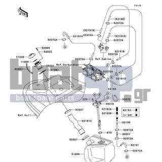 KAWASAKI - 800 SX-R 2005 - Body Parts - Fuel Tank - 92037-3009 - CLAMP