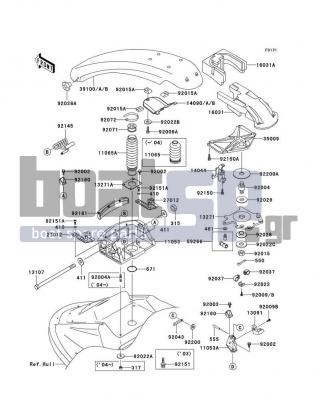 KAWASAKI - 800 SX-R 2005 - Body Parts - Handle Pole - 13091-3774 - HOLDER