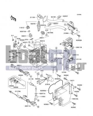 KAWASAKI - 800 SX-R 2005 - Frame - Ignition System(A2/A3) - 21130-3707 - CAP-SPARK PLUG