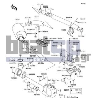 KAWASAKI - 800 SX-R 2005 - Exhaust - Muffler(s) - 92170-3754 - CLAMP