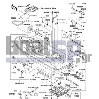 KAWASAKI - JET SKIΒ® STXΒ®-15F 2015 - Frame - Hull - 13271-3889 - PLATE