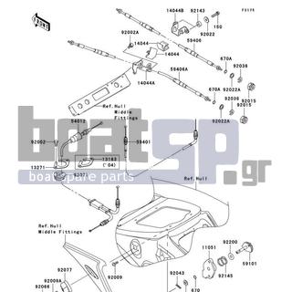 KAWASAKI - 900 STX 2005 - Frame - Cables - 11051-3744 - BRACKET,STARTER CABLE