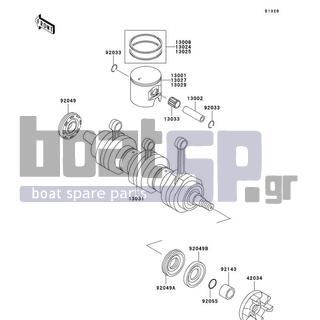 KAWASAKI - 900 STX 2005 - Κινητήρας/Κιβώτιο Ταχυτήτων - Crankshaft/Piston(s) - 92049-3713 - SEAL-OIL,FWJ7307210ZS