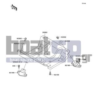 KAWASAKI - 900 STX 2005 - Engine/Transmission - Engine Mount - 92025-3707 - SHIM,T=1.0MM