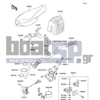 KAWASAKI - 900 STX 2005 - Body Parts - Handlebar - 92002-3763 - BOLT,6X12