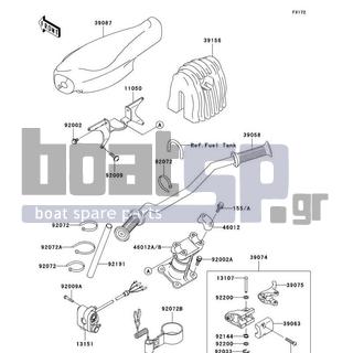 KAWASAKI - 900 STX 2005 - Body Parts - Handlebar - 39058-3735-6Z - HANDLE-COMP,F.BLACK