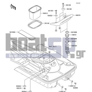 KAWASAKI - 900 STX 2005 - Frame - Hull Rear Fittings - 92037-3738 - CLAMP