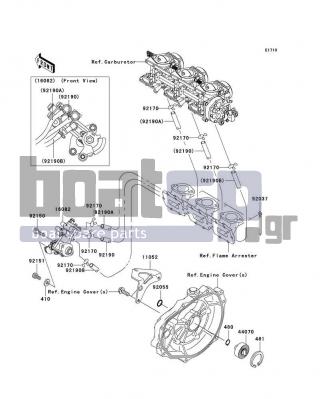 KAWASAKI - 900 STX 2005 - Engine/Transmission - Oil Pump - 11052-3764 - BRACKET,CABLE