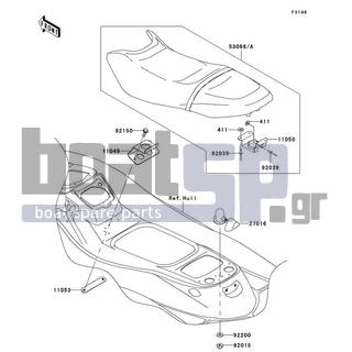 KAWASAKI - 900 STX 2005 - Body Parts - Seat - 92200-3717 - WASHER,8.5X25X1.5