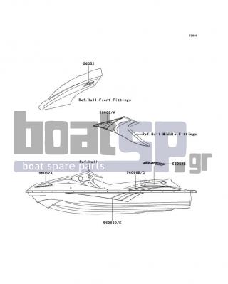 KAWASAKI - STX-12F 2005 - Body Parts - Decals - 56066-3849 - PATTERN,SIDE COVER,LH