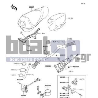 KAWASAKI - STX-12F 2005 - Body Parts - Handlebar - 13107-3740 - SHAFT