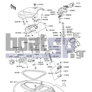 KAWASAKI - STX-12F 2005 - Frame - Hull Front Fittings - 11051-3766 - BRACKET