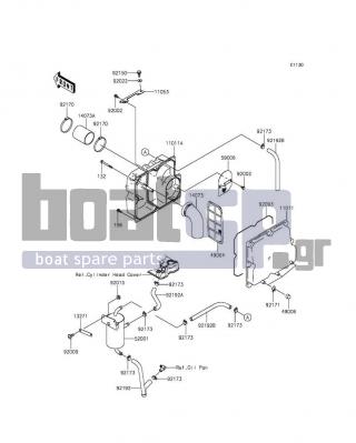 KAWASAKI - JET SKIΒ® STXΒ®-15F 2016 - Frame - Intake Silencer - 156R0616 - BOLT-WP,6X16