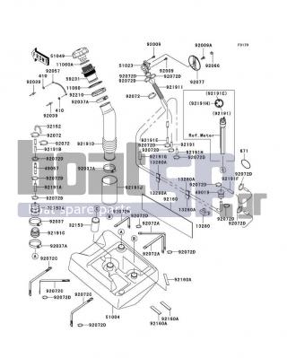 KAWASAKI - ULTRA 150 2005 - Body Parts - Fuel Tank - 13280-3705 - HOLDER,FUEL FILTER