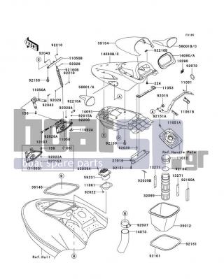 KAWASAKI - ULTRA 150 2005 - Frame - Hull Front Fittings