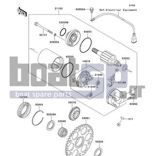 KAWASAKI - ULTRA 150 2005 - Electrical - Starter Motor - 13194-3705 - CLUTCH-ONEWAY