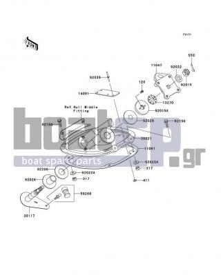 KAWASAKI - 1200 STX-R 2004 - Body Parts - Handle Pole - 11047-3759 - BRACKET,HANDLE HOLDER