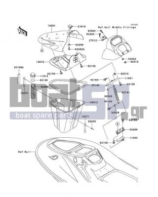 KAWASAKI - 1200 STX-R 2004 - Frame - Hull Front Fittings(C1)