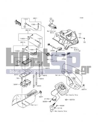 KAWASAKI - JET SKIΒ® ULTRAΒ® 310LX 2015 - Ηλεκτρικά - Electrical Equipment - 156R0635 - BOLT-WP,6X35