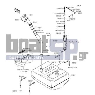 KAWASAKI - JET SKIΒ® ULTRAΒ® 310LX 2015 - Body Parts - Fuel Tank