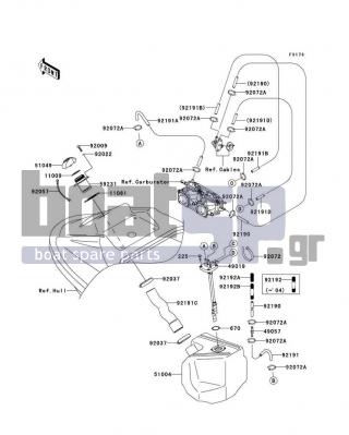 KAWASAKI - 800 SX-R 2004 - Εξωτερικά Μέρη - Fuel Tank - 92191-3973 - TUBE,