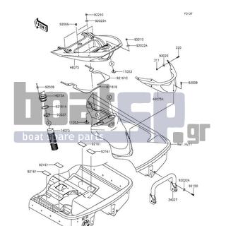 KAWASAKI - JET SKIΒ® ULTRAΒ® 310LX 2015 - Frame - Hull Rear Fittings