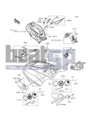 KAWASAKI - JET SKIΒ® ULTRAΒ® 310LX 2015 -  - Other(Speaker) - 11056-2493 - BRACKET,SPEAKER