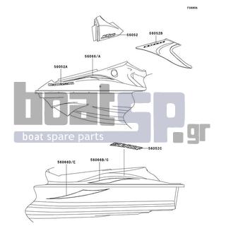 KAWASAKI - STX-12F 2004 - Body Parts - Decals(White)(JT1200-B2)