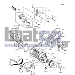 KAWASAKI - JET SKIΒ® ULTRAΒ® 310LX 2015 - Engine/Transmission - Super Charger - 92015-1371 - NUT,CAP,8MM