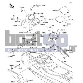 KAWASAKI - STX-15F 2004 - Πλαίσιο - Hull Middle Fittings - 92153-3703 - BOLT,5MM