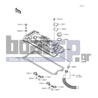 KAWASAKI - JET SKIΒ® ULTRAΒ® 310R 2015 - Engine/Transmission - Cylinder Head Cover - 11061-0105 - GASKET,SPARK PLUG HOLE