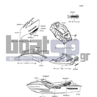 KAWASAKI - JET SKIΒ® ULTRAΒ® 310R 2015 - Body Parts - Decals(NFF)