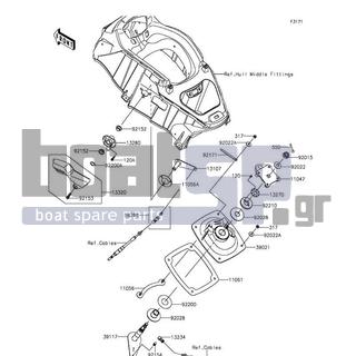 KAWASAKI - JET SKIΒ® ULTRAΒ® 310R 2015 - Body Parts - Handle Pole
