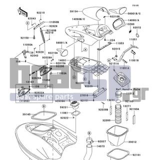 KAWASAKI - ULTRA 150 2004 - Frame - Hull Front Fittings - 92015-3767 - NUT,6MM