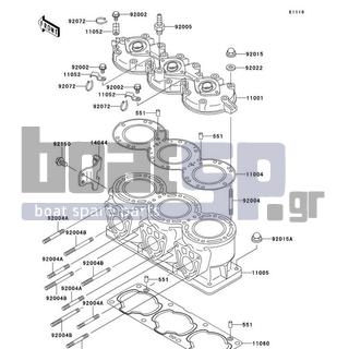 KAWASAKI - 1100 STX D.I. 2003 - Engine/Transmission - Cylinder Head/Cylinder