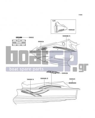 KAWASAKI - 1100 STX D.I. 2003 - Body Parts - Decals(Beige)