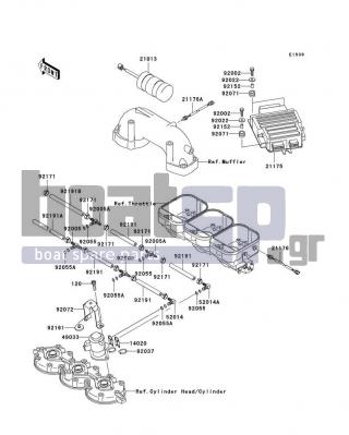 KAWASAKI - 1100 STX D.I. 2003 - Engine/Transmission - Fuel Injection - 52014-3715 - ELBOW,INLET