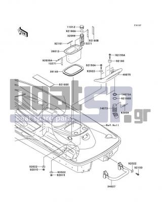 KAWASAKI - 1100 STX D.I. 2003 - Frame - Hull Rear Fittings - 39145-3783 - TRIM-SEAL,REAR STORAGE CASE