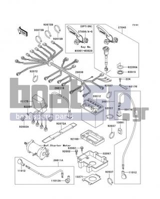 KAWASAKI - 1100 ZXI 2003 - Electrical - Electrical Equipment - 27008-3750 - KEY-LOCK,MAGNETIC SW,#3006