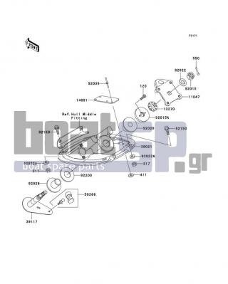 KAWASAKI - 1200 STX-R 2003 - Body Parts - Handle Pole - 92150-3803 - BOLT,FLANGED,8X30